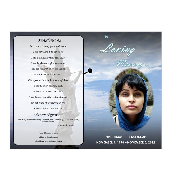 angel obituary template