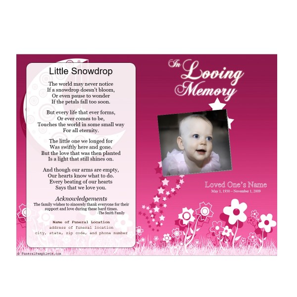 Youth memorial template