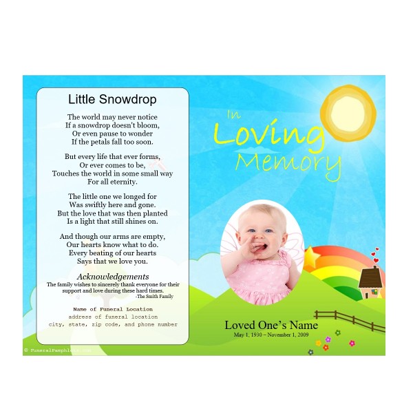 funeral program for baby