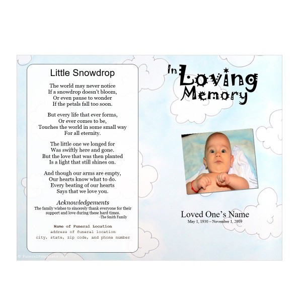 youth funeral program template