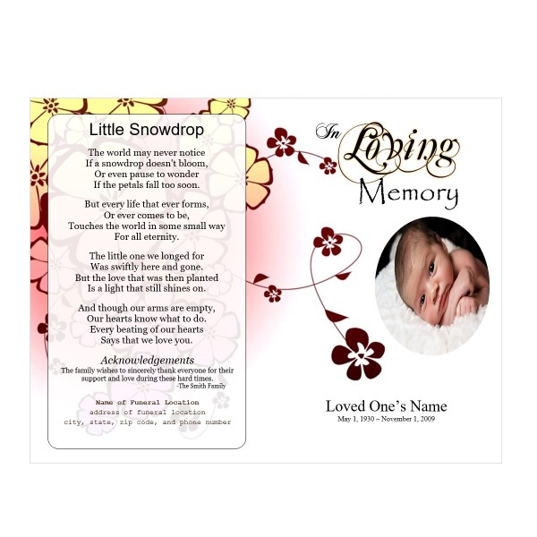 baby funeral program
