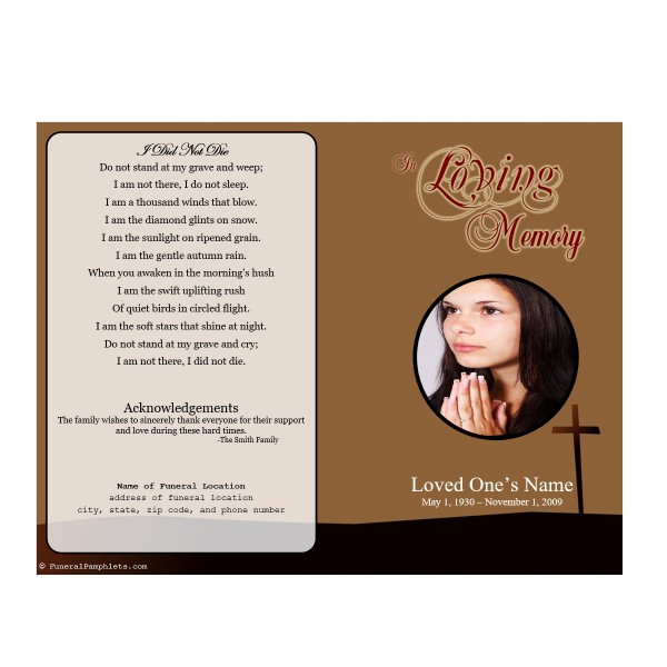catholic funeral program template