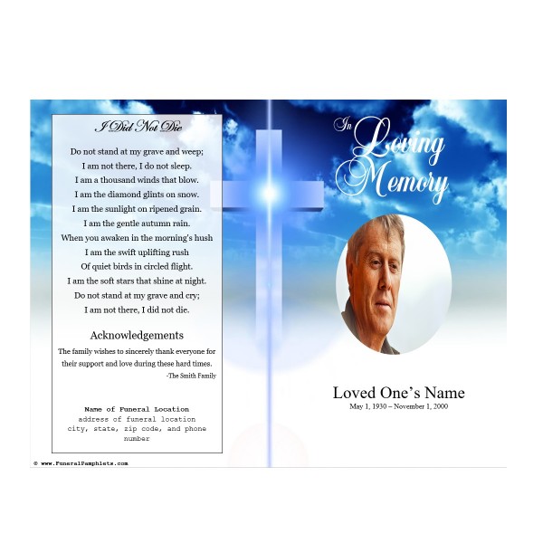 cross funeral program template
