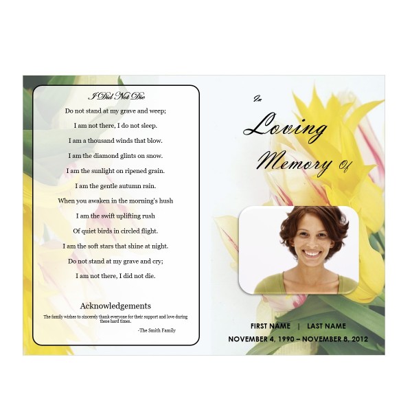 funeral memorial program for service