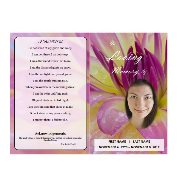 Printable Memorial Service Program Templates