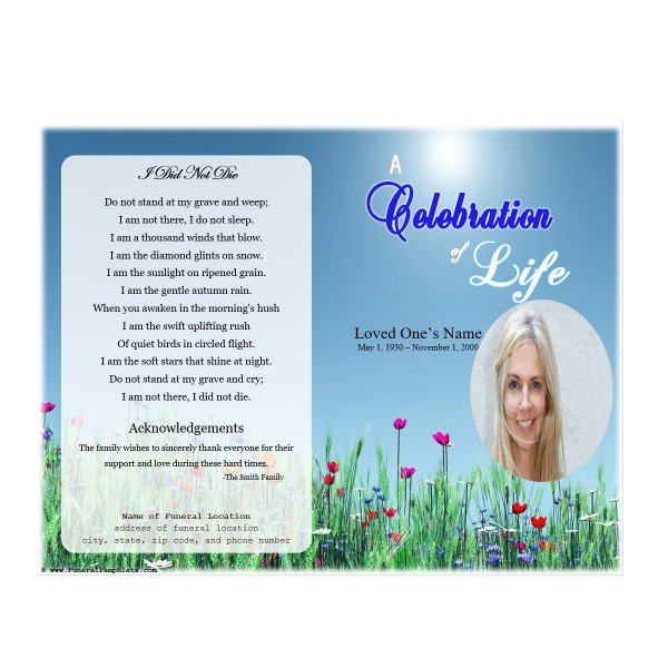 Celebration of life program template
