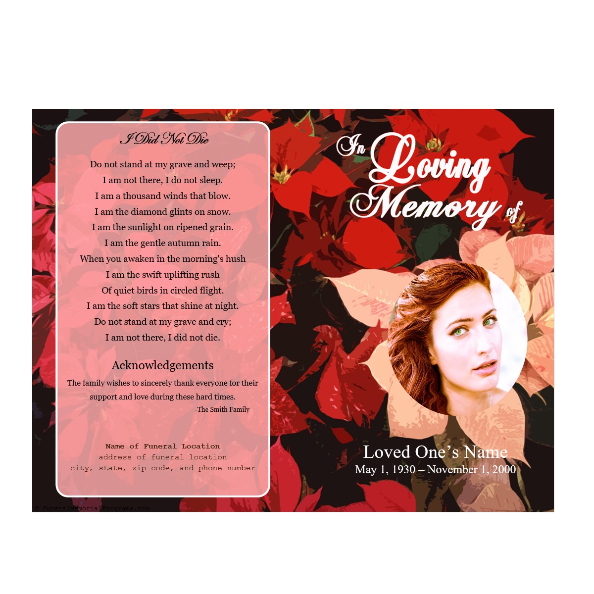 floral funeral program