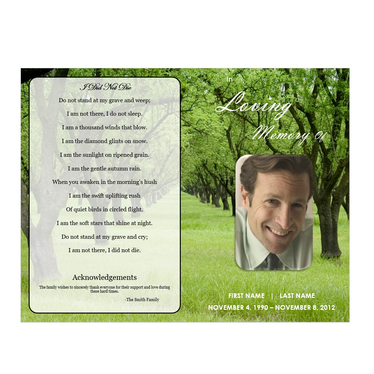 order of service template