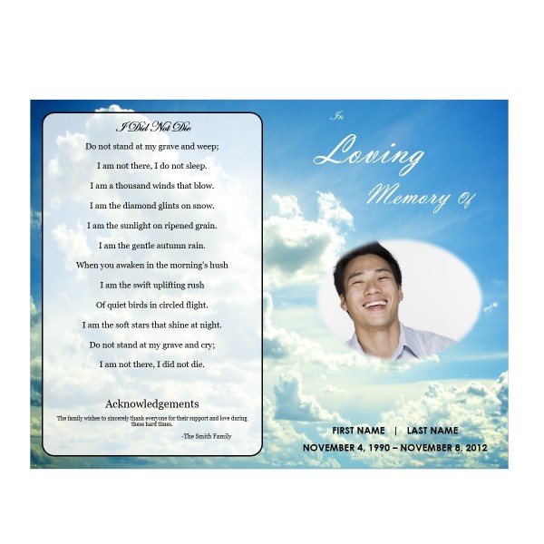 Printable Funeral Order of Service Program