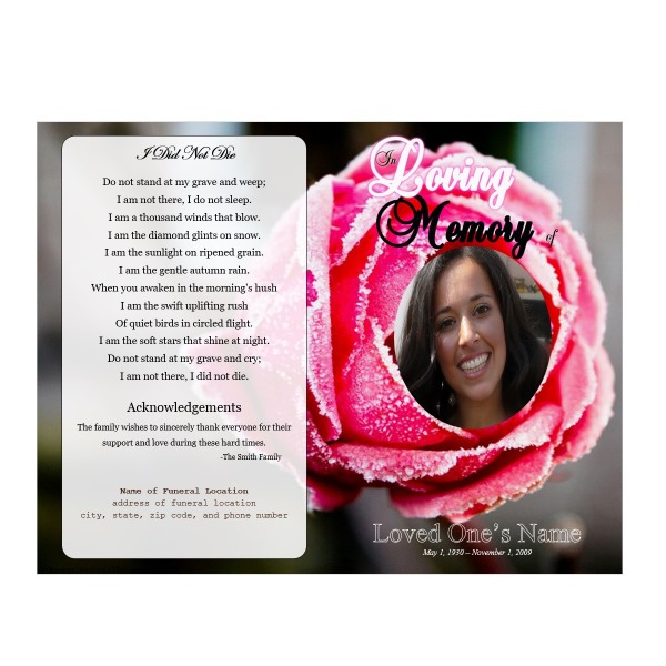 Rose Funeral Programs