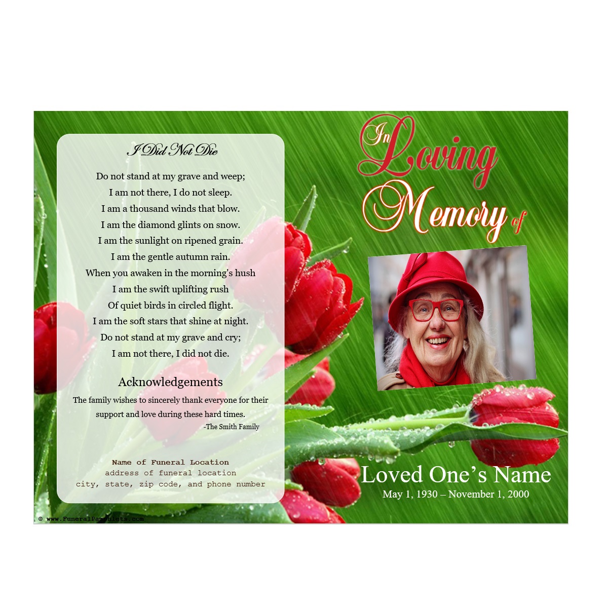 memorial template for microsoft word