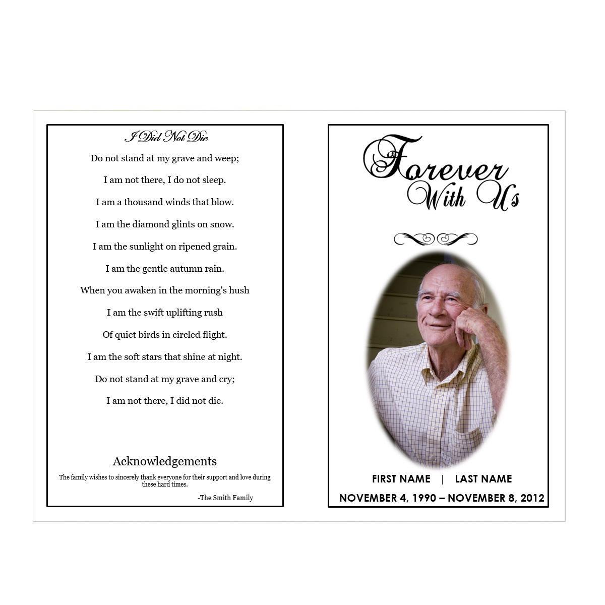 memorial service programs