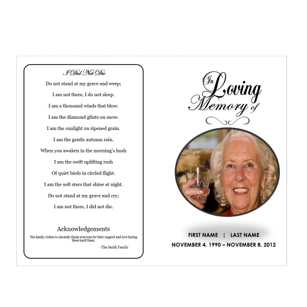 traditional funeral template for microsoft word