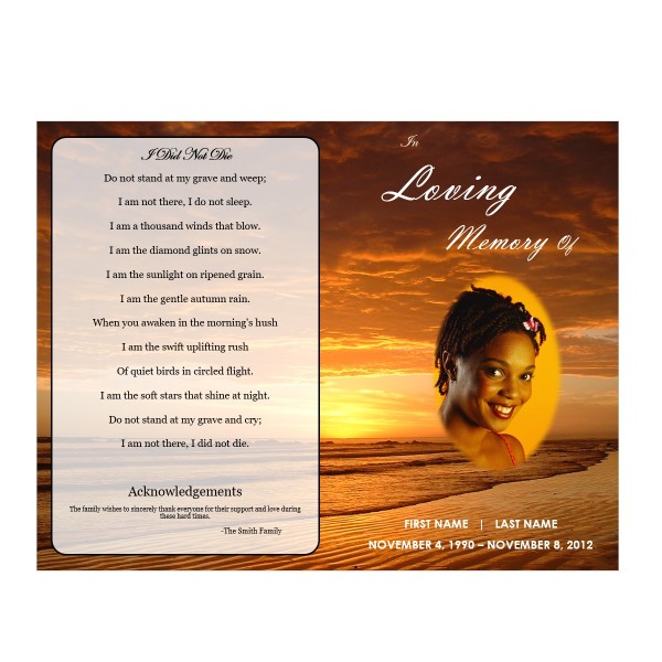 printable order of service obituary card