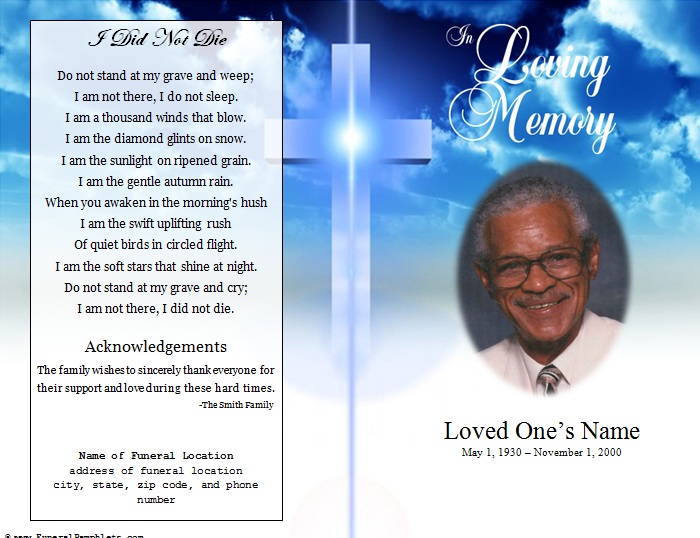 Funeral Program Free Microsoft Word Templates