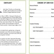 water fall memorial service template for microsoft word