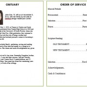 funeral service templates
