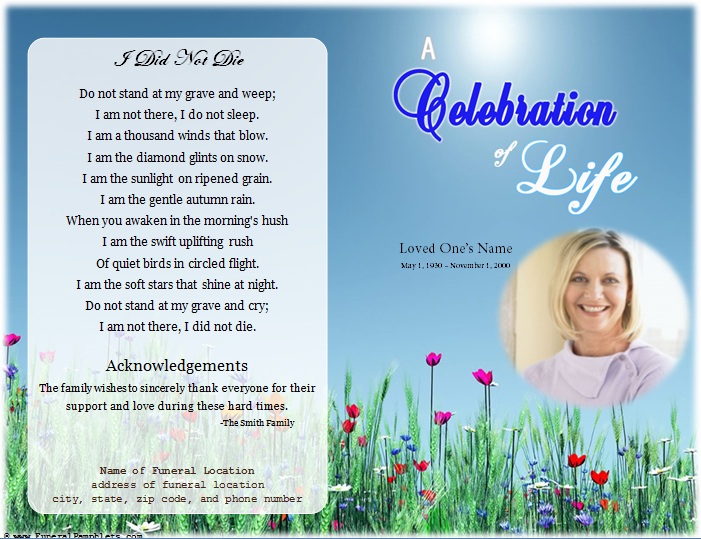 celebration of life template free download