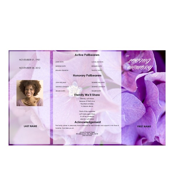 gatefold funeral programs
