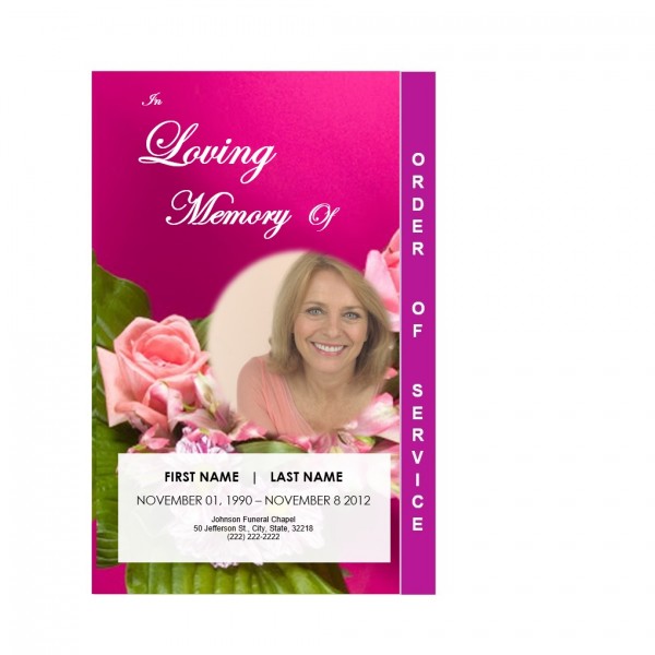 printable step fold floral funeral program