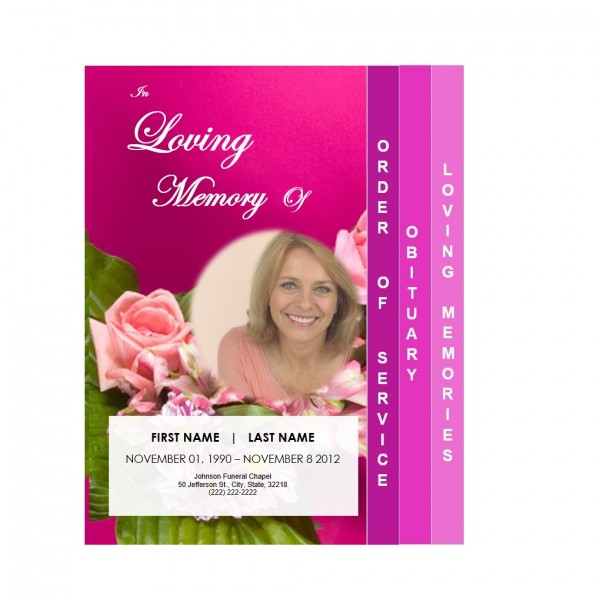 Floral 4 Page Graduated Memorial Brochure from Funeral Pamphlets