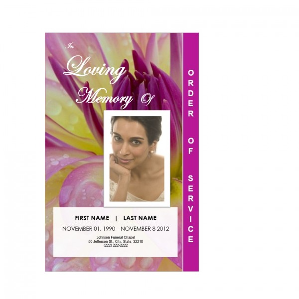 flowers graduated funeral order of service template