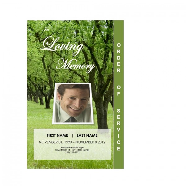 step fold funeral obituary card