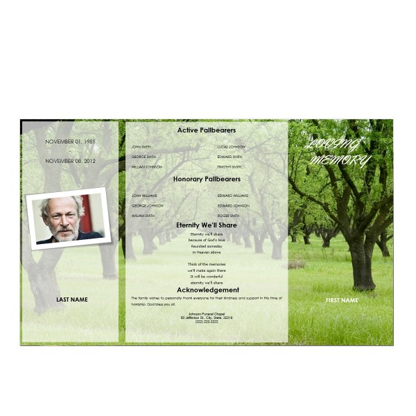 gatefold funeral program