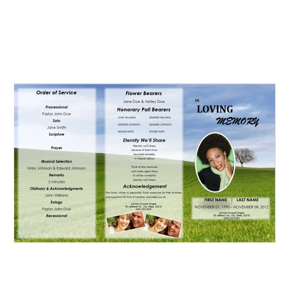 trifold memorial program template