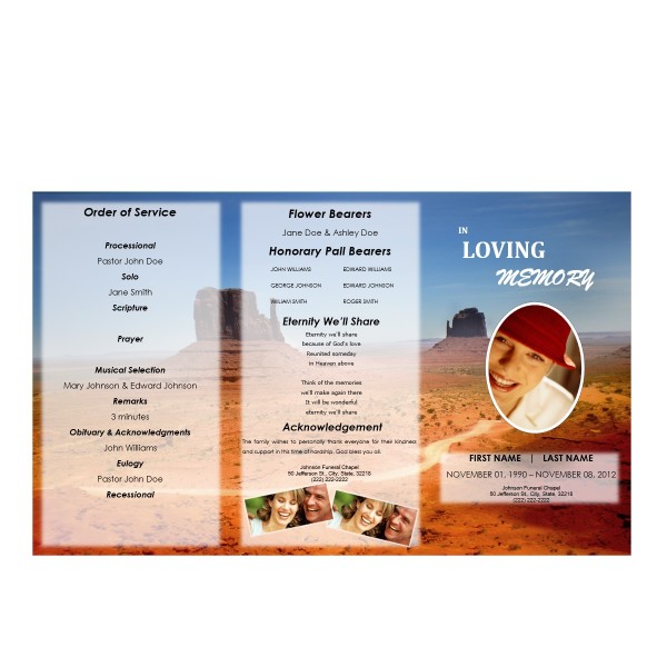 trifold memorial brochure