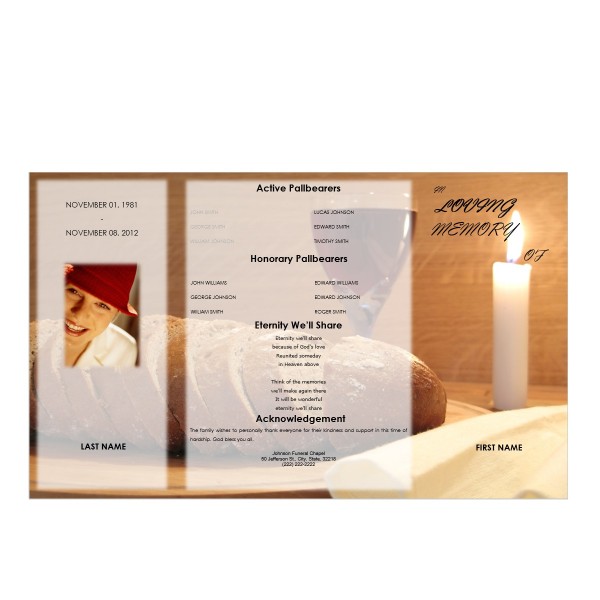 gatefold obituary program template
