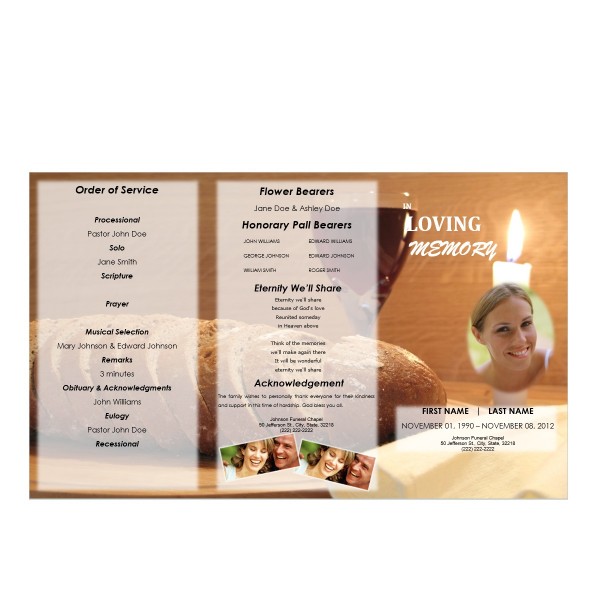 spiritual funeral program template