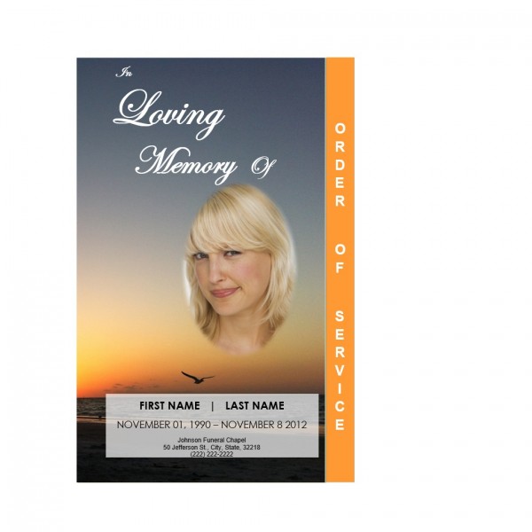 sunset funeral program template