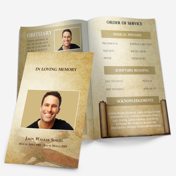 religious funeral program template
