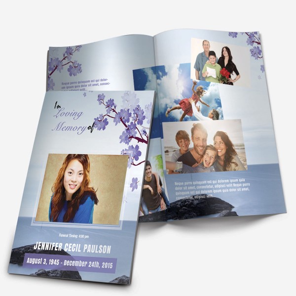 Floral Funeral Program