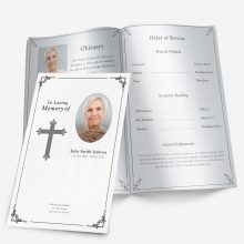 black & white memorial program template