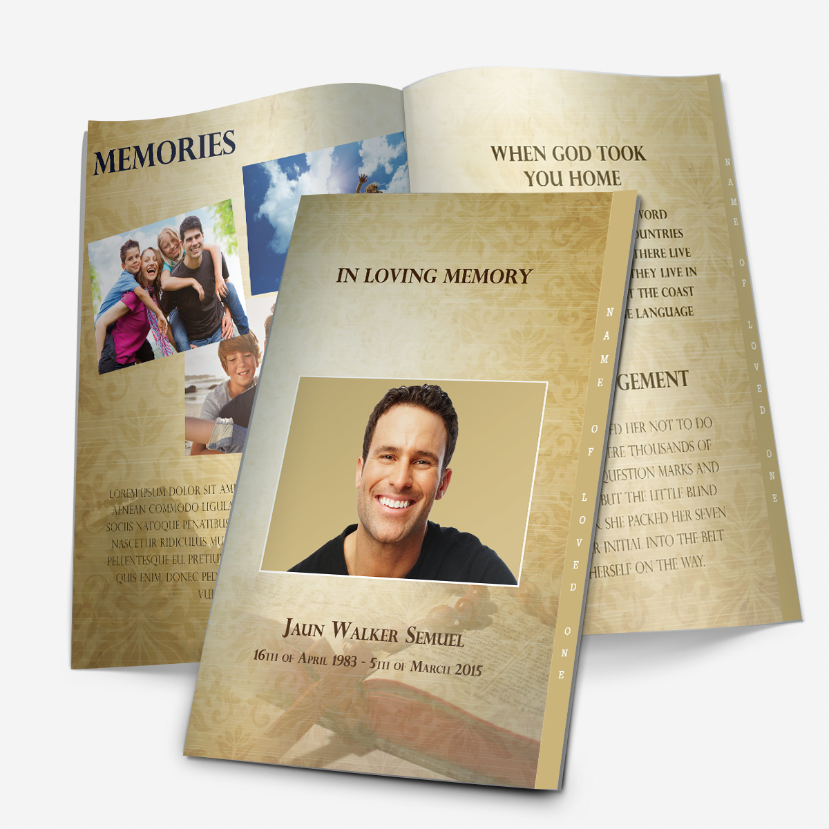 stepfold funeral template