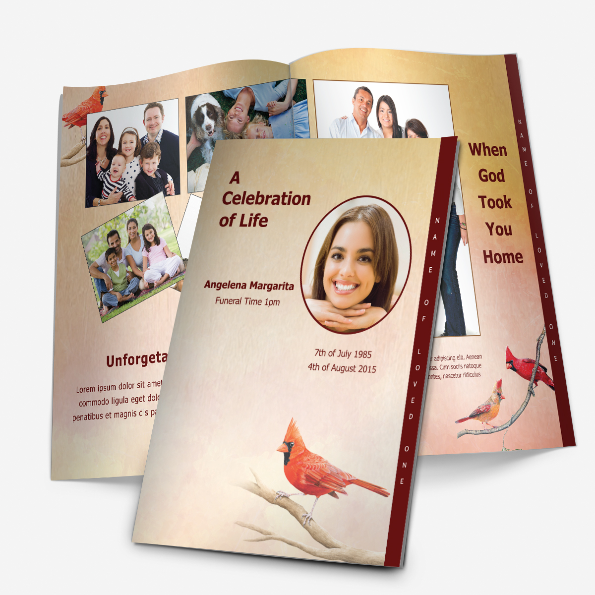 2-page funeral program template