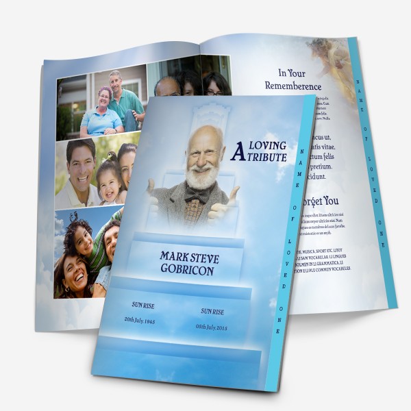 Heaven funeral program template