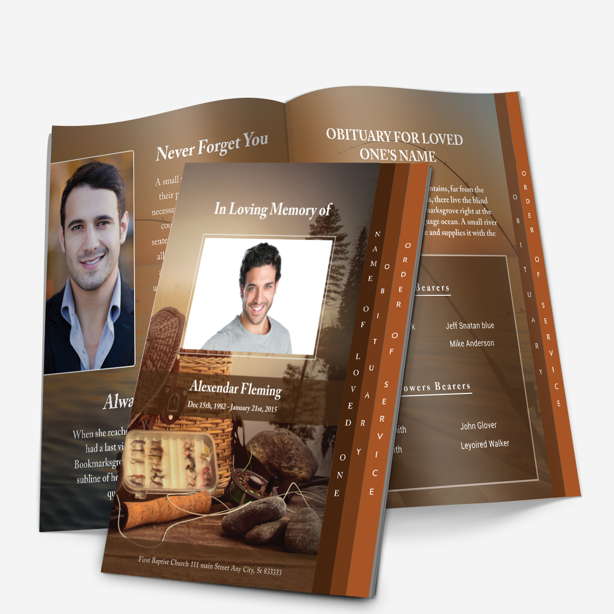 step fold funeral program templates