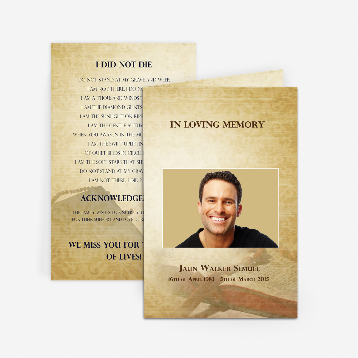 download memorial card