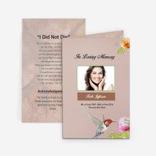 memorial card sample