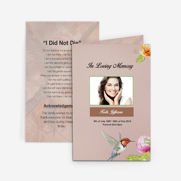 funeral card example