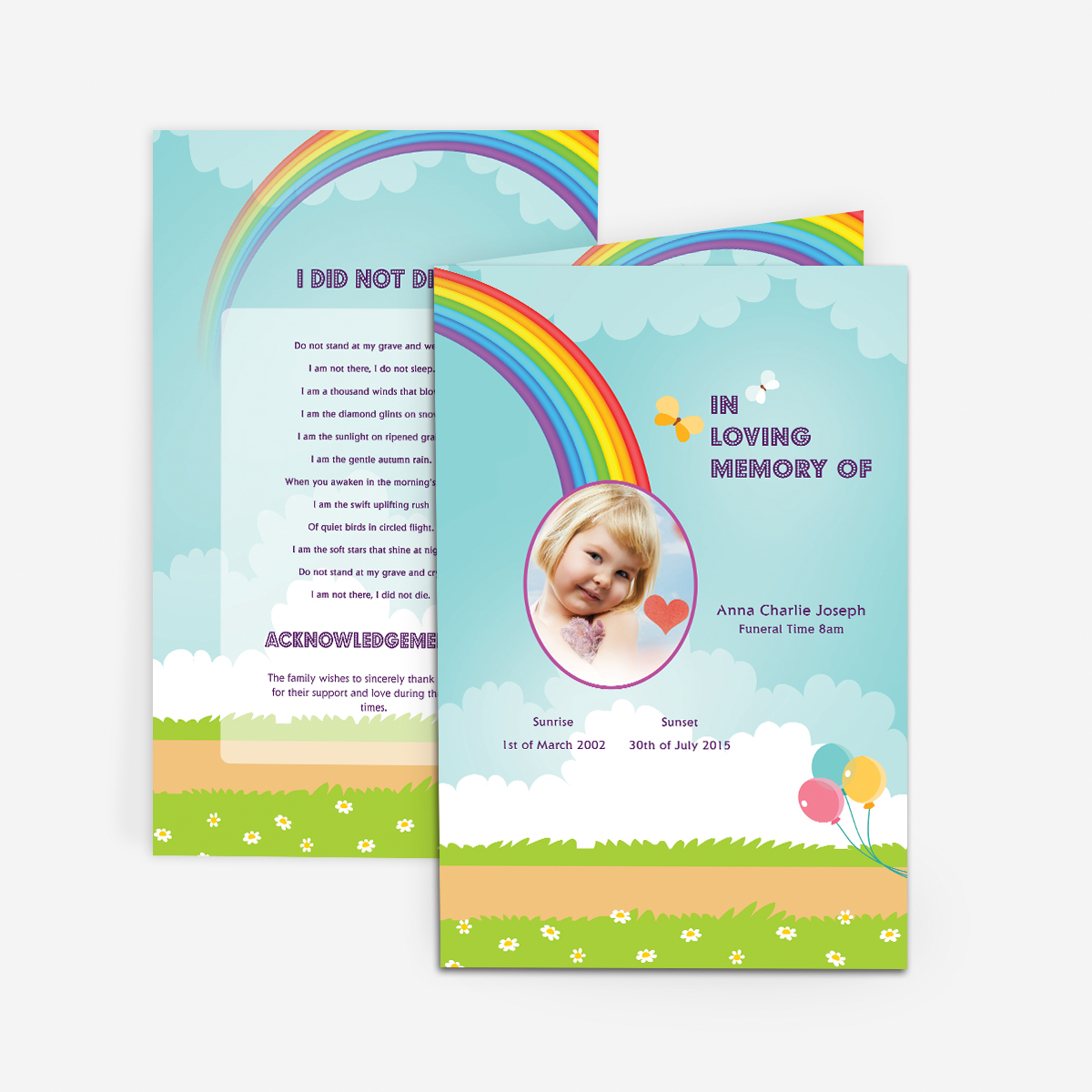 buy memorial card for children