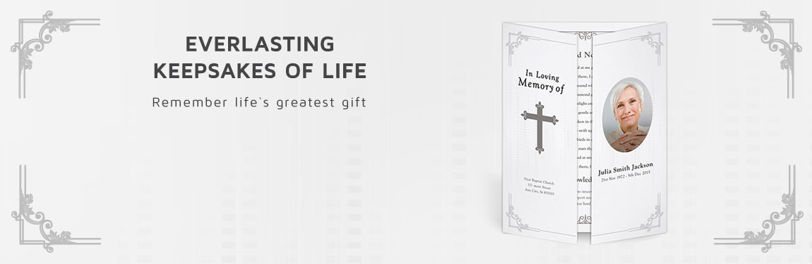 Printable funeral program template with editable obituary and order of service design