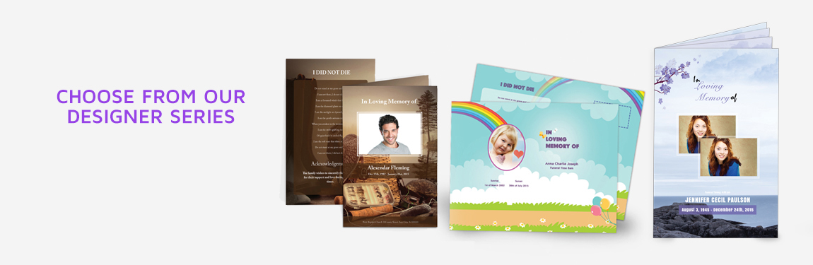 Printable funeral program template with editable obituary and order of service design